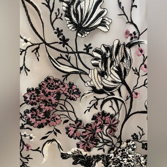 AIDAN MATTOX- NWT Sz 10 Midi, Cream Backgr. w/Hand-Embroidered Florals MSRP $275 - Picture 15 of 16